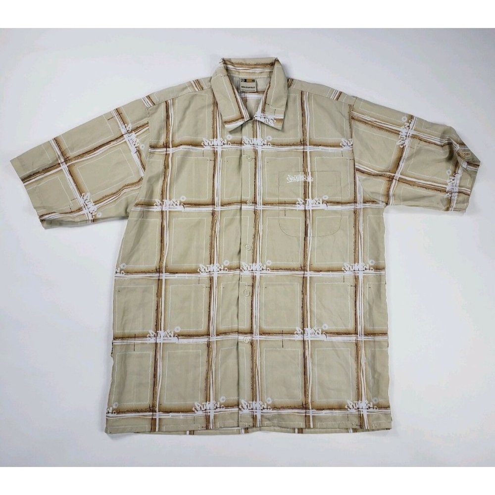 Southpole‎ Mens Button Front Shirt Tan Brown Size Medium